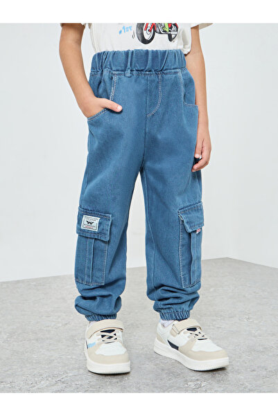 Styli Kids Medium Blue Cotton Jogger Jeans