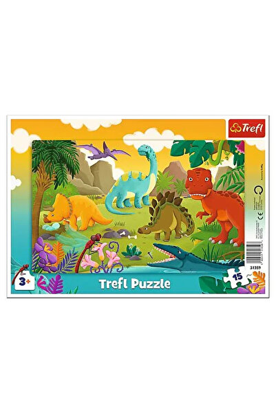 Trefl PUZZLE 15 WITH FRAME DINOSAURS