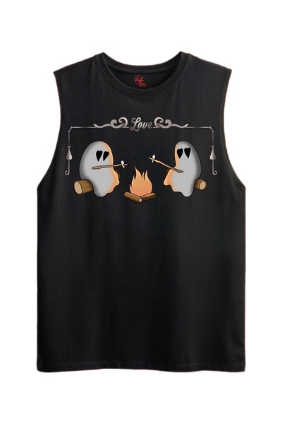 Rabona Fashion Love Fire Ghosts T-Shirt / Zero Sleeve Tank Top (Optional)