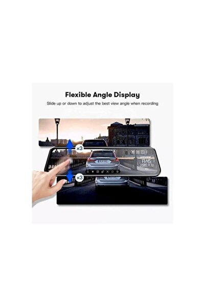 Tradeo مرآة أمامية مزدوجة بشاشة كاملة 10 بوصة بدقة 1080 بكسل - رؤية ليلية محس...