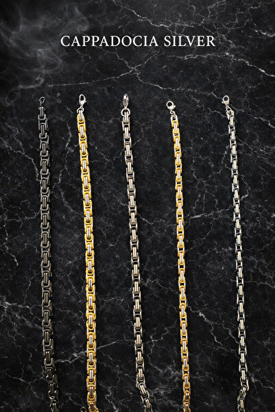 Zincirs Erkek Çelik Zincir Kolye 5 Model – Siyah, Gold ve Silver Modern Erkek...