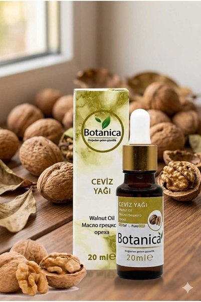botanica Cold Pressed Walnut Oil 100% Pure 20 ml – Omega 3-6-9 Supported Renewing Care