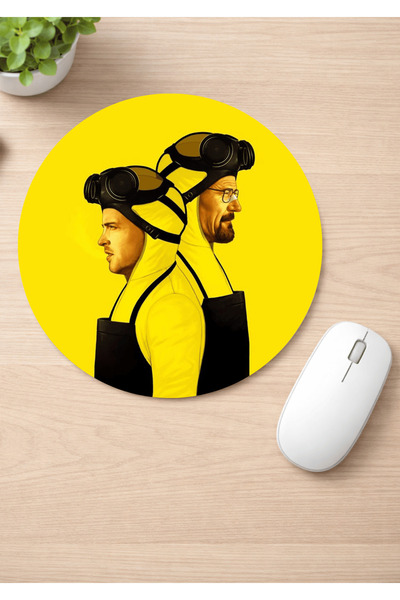 Eylül Design لوحة ماوس بريكينج باد مطبوع مستديرة مضادة للانزلاق، لوحة ماوس مريحة