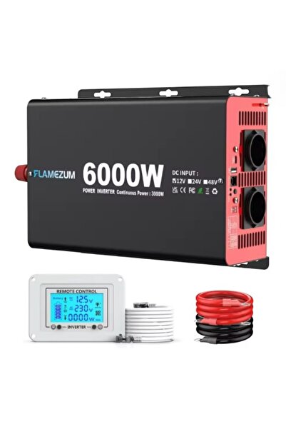 OEM Invertor 6000W Varf, 3000W Continu, Unda Modificata, 24V , Display detasa...