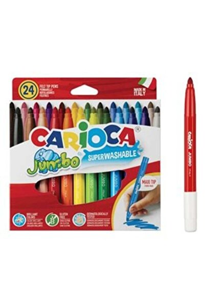 carioca Set 24 Carioci Lavabile Jumbo, Vârf Gros, Capac Ventilat, Non-Toxice,...