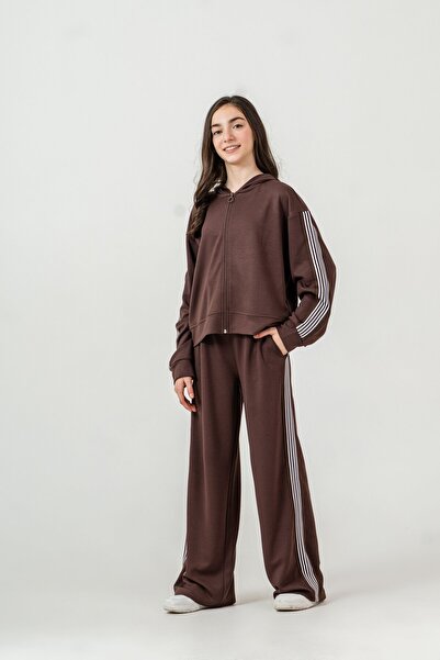 Mışıl Kids Set de trening pentru fete, cu dungi în partea superioară stânga ș...