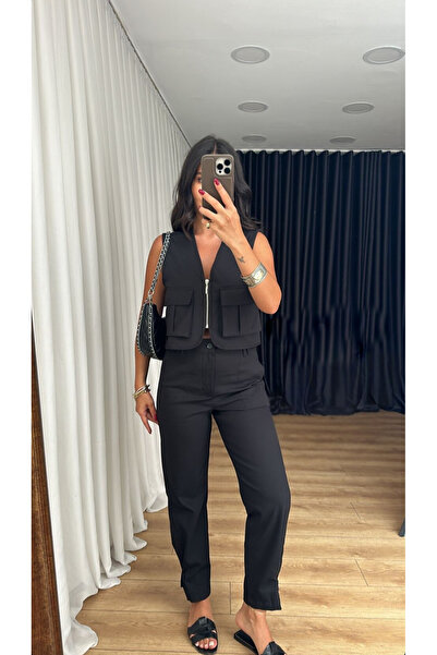 FLEX FASHION Vest Piece Pants Fabric Set