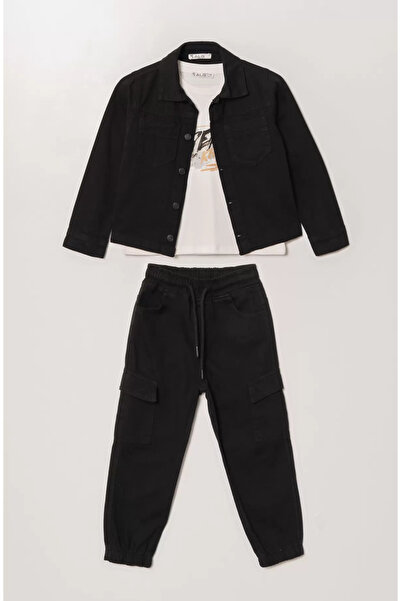 ALG Boys' Festive 3-Piece Suit (Pants with Elastic Waist, Ka Cargo Pocket)