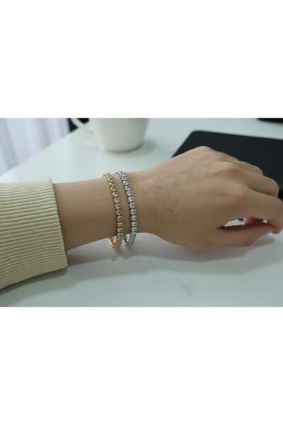 CLOVER JEWELRY Waterway Bracelet - Women's Stone Bracelet - Steel Bracelet