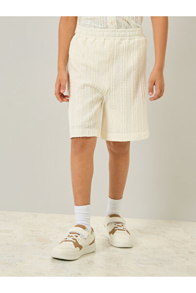 Styli Boys White Textured Shorts