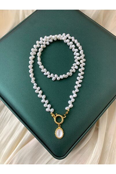 JOVİ ATELİER 50cm- Premium Doğal Başak Damla Kadın İnci Kolye - Altın Takılab...