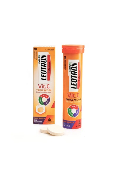 Leotron Effervescent food supplement with orange flavor VITAMIN C 18 tablets