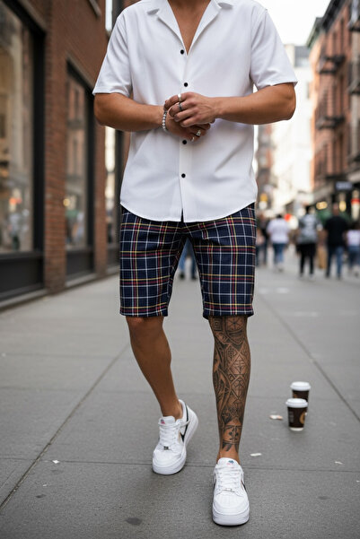 dehaine Pantaloni sucrti casual pentru barbati, in carouri, slim fit, 13113, ...