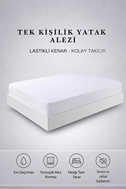 ACELEYOLLA Tek Kişilik Sıvı Geçirmez Lastikli Yatak Alezi 100x200x40 cm – Ses...