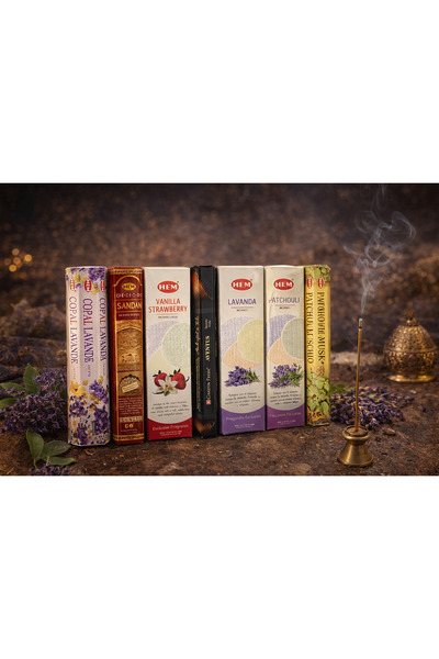 Hem Karışık Kokulu Tütsü Seti 6’lı – Lavanta, Patchouli, Sandal, Vanilla Stra...