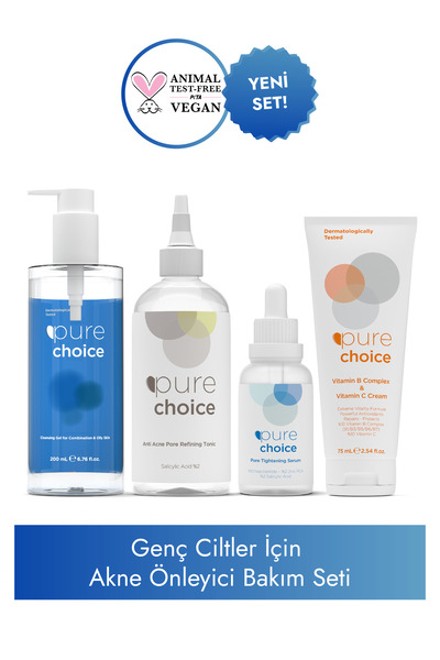 Pure Choice Genç Ciltler İçin Akne Önleyici Bakım Seti