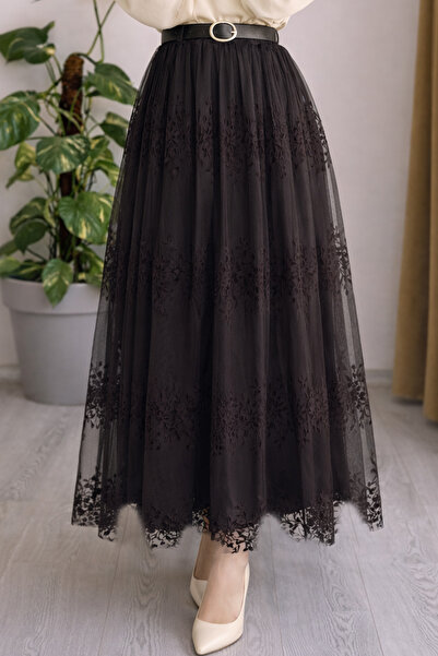benguen Flok Tulle Skirt N2698 Brown