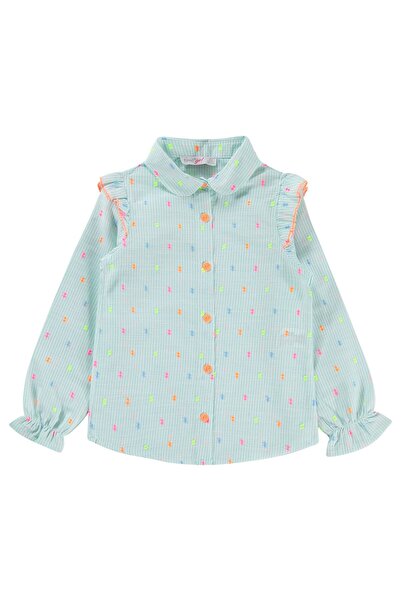 ZEYNEVA Timo Girl's Blouse Set of Peter Pan collar 6-9 Years - Green 7-8 Years