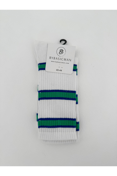 BYBASICMAN Beli čarape sa tri pruge