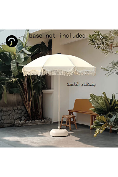 Sumkyle مظلة خارجية للشاطئ والفناء بطول 1.8 متر مزودة بشرابة، وعمود فولاذي، و...