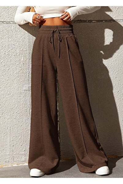 Hera Moda Women's Extra High Waist 2 Thread B Wide-Leg Sweatpants