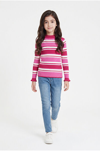 OEM Knitted blouse with high collar