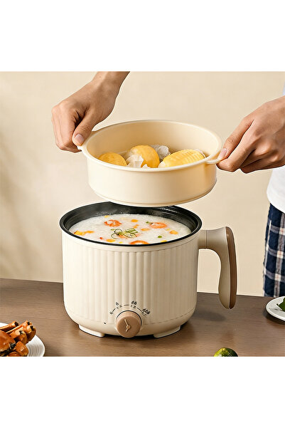 Sumkyle Hot Pot with Steamer, Multifunctional Mini Hot Pot Portable Non-Stick...