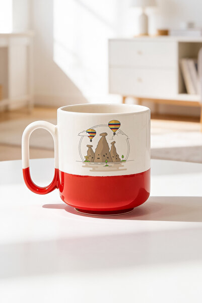 BB TRADE كوب كابادوكيا ديزاين سيراميك مطبوع برو سعة 330 مل