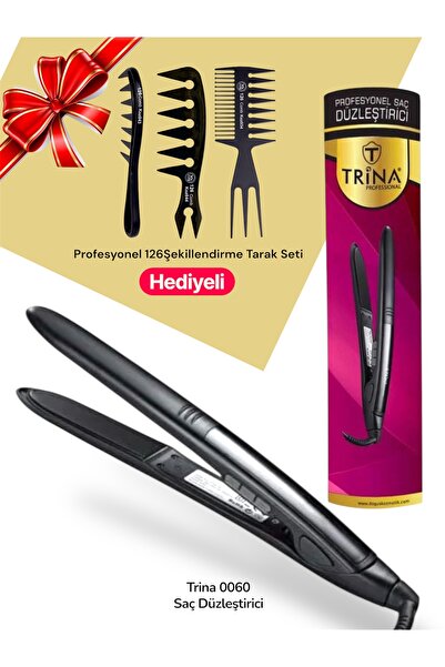 Trina 0060 Saç Düzleştiricisi (126 Tarak Seti Hediyeli) Nano Titanyum Ürün