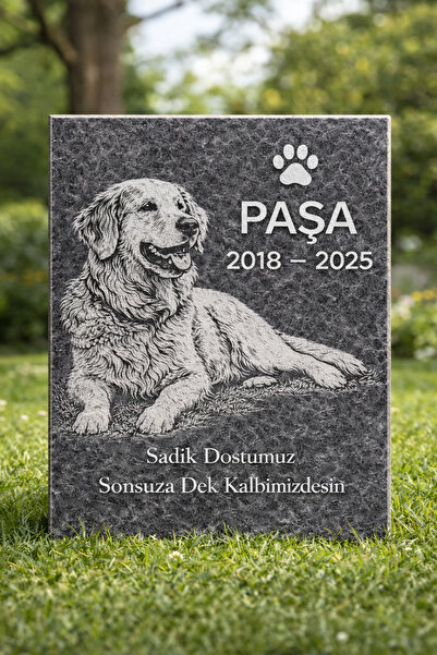 Digital Hayat Kişiye Özel Evcil Hayvan PET Mezar Taşı – Kedi Köpek Lazer Kazı...