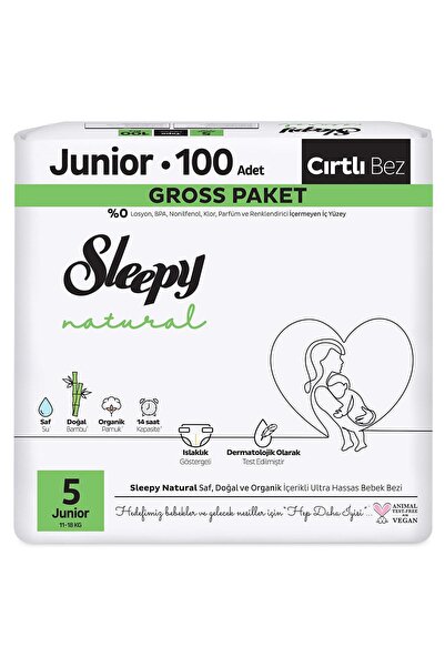 Sleepy Natural Gross Paket Bebek Bezi 5 Numara Junior 100 Adet