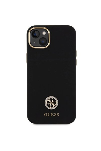 Guess 4G Strass Silicone Case for iPhone 14 Plus/15 Plus, Black