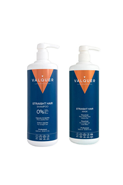 Valquer Πακέτο για ίσια μαλλιά - σαμπουάν και μάσκα μαλλιών glacial - 1000 ml...