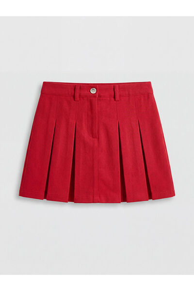 LC Waikiki GiyÇık Store den Kırmızı Kız Çocuk Gabardin Şort Etek