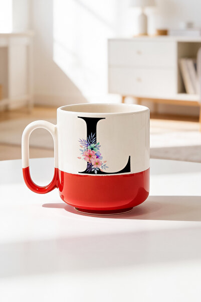 BB TRADE Letter L Designed Ceramic Printed Pro Mug 330ml