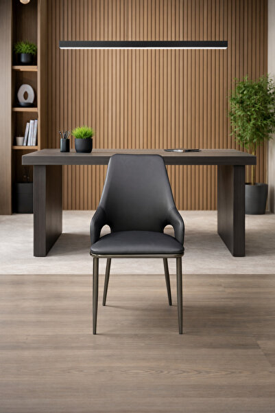 ARTA DOOR HAVANA Scaun din Piele- Picioare Metalice Negre Design Modern de Lu...