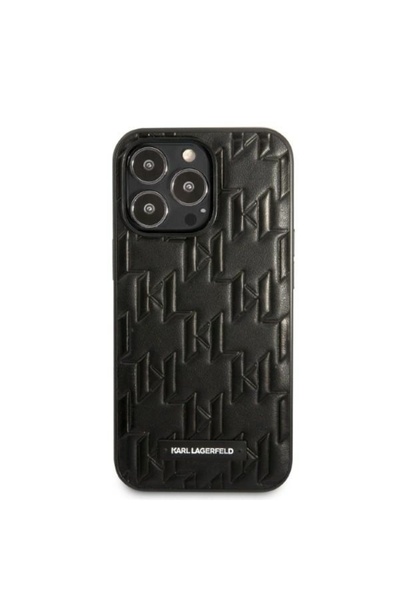 Karl Lagerfeld Monogram Plaque Case for iPhone 13 Pro Max - Black