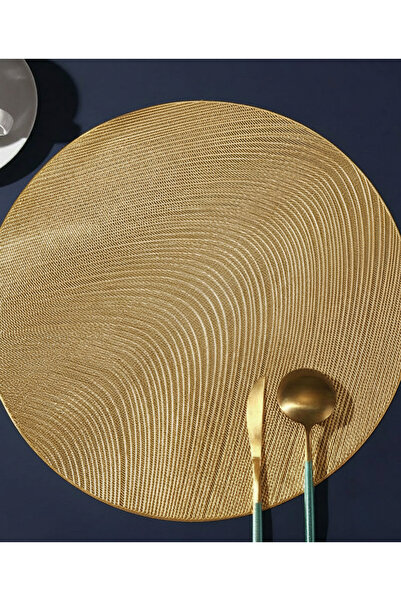 moontime alaçatı 6'lı Gold Dalga Desenli Supla Seti, şık ve zarif yemek akses...