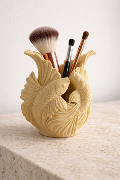 Frostblack Decorative Fish Organizer – Pen Holder & Makeup Brush Holder – Min...
