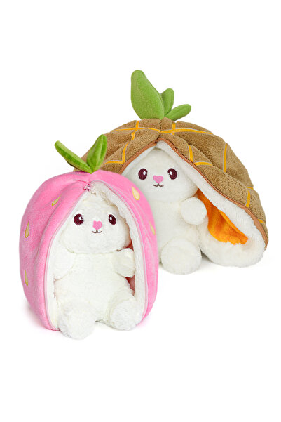 Pababo Çilek Tavşan Pelüş Fermuarlı 2'li