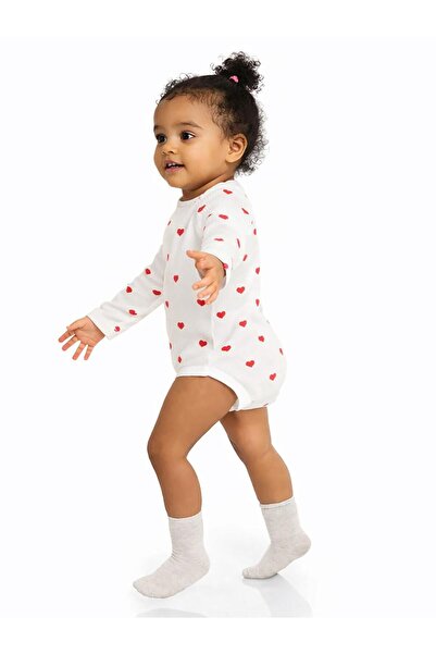 Civil Baby Imprimeu inimă 1-36 luni cu capse - Ecru 6-9 luni