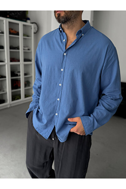BYBASICMAN Plava sveža tkanina Osnovni košulja G-5138/12