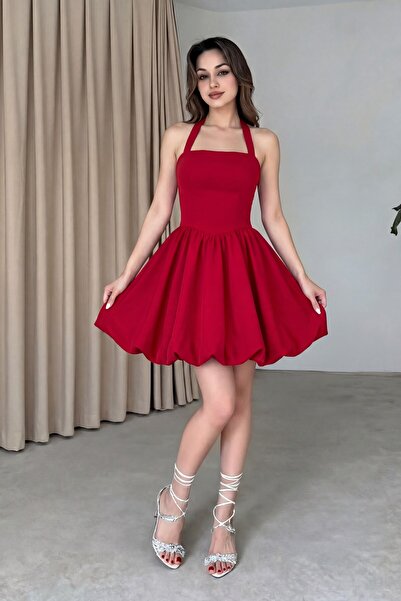 ALFUDO Moda Collection Halter Neck Mini Dress