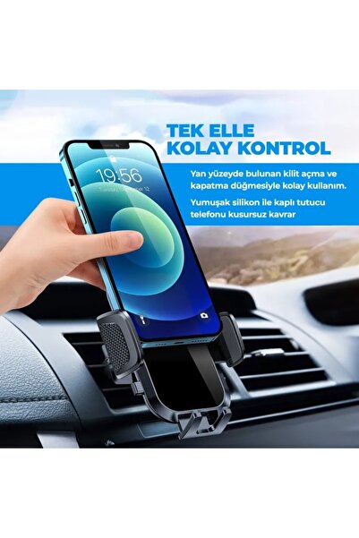 GÜÇLÜ İLETİŞİM Kancalı Araç İçi Premium Telefon Tutucu - Araba Telefon Tutaca...