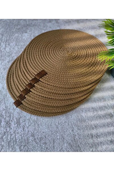 MaCGlorians طقم سوبا من الجوت بلون الجمل 6 قطع مفرش طاولة فردي - فاخر مفرش طا...