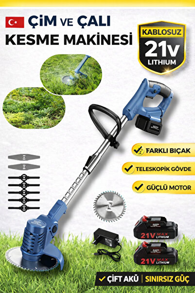 Spech Power 21V Şarjlı Çim ve Çalı Kesme Makinesi – Çift Akülü Kablosuz Tırpa...