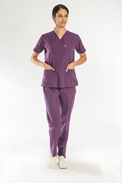 ASFORMA Scrubs Mor Renk - ince kumaş (terycotton)