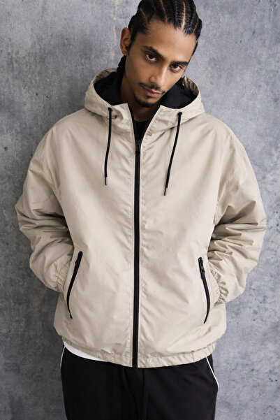 DAMGA JEANS Muška udobna Postavljeno ležerna kabanica i vetrovka od kamena