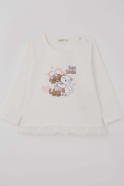 Breeze Devojčica, majica dugih rukava, slatki prijatelji Sa gipir čipkom 1-4 ...