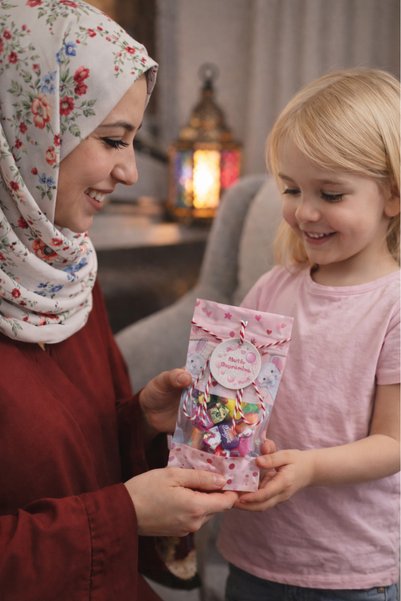 Palifix Set of 10 Pink Holiday Doypack Gift Bags (10m Rope+9X17 Bags+10 Labels)